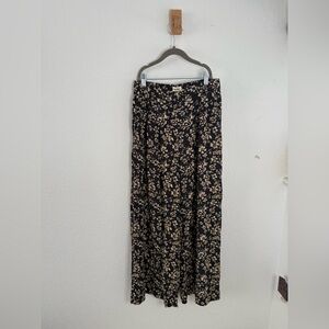 The Normal Brand Black and Cream Floral Maxi Skirt